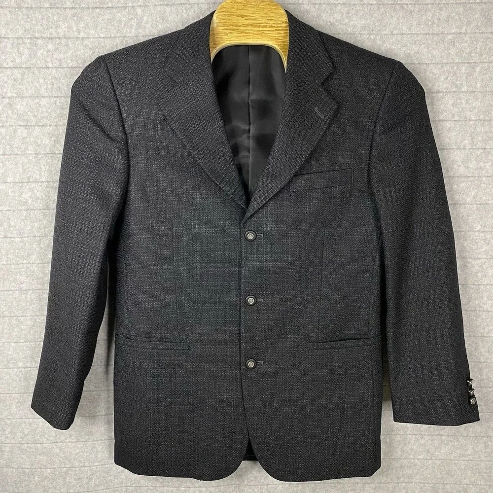 Palo Savino Blazer Jacket 40R Wool Gray 3-Button